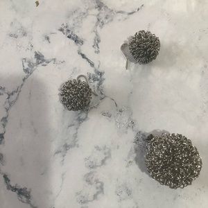 Mesh earring and pendant ( silver)